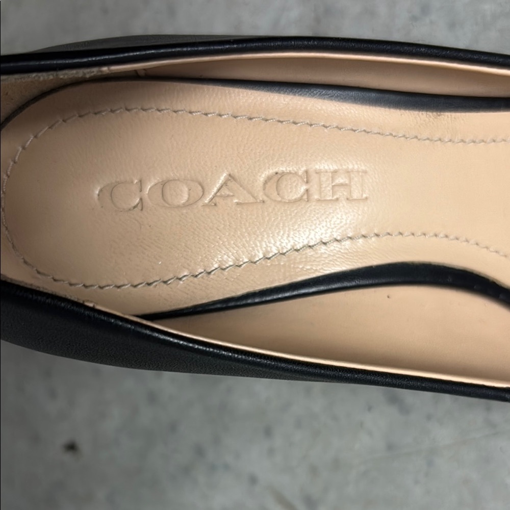 Coach Elegant Black Heels with Gold Accents - Picture 6 of 6